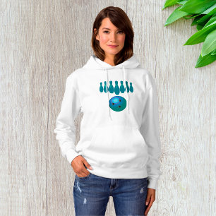 Bowling Ball und Buttone Spaß beim Sport Hoodie
