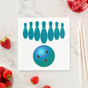 Bowling Ball und Buttone Spaß beim Sport Serviette