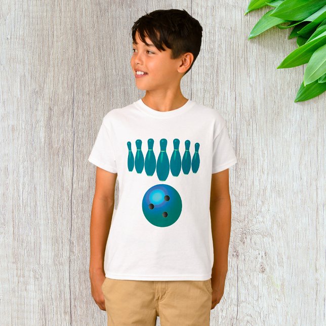 Bowling Ball und Buttone Spaß beim Sport T-Shirt (Von Creator hochgeladen)