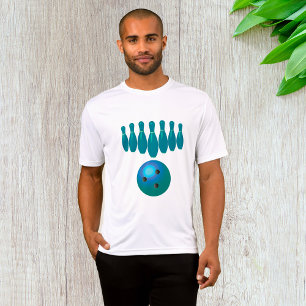Bowling Ball und Buttone Spaß beim Sport T-Shirt