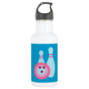 Bowling Ball und Buttone Trinkflasche