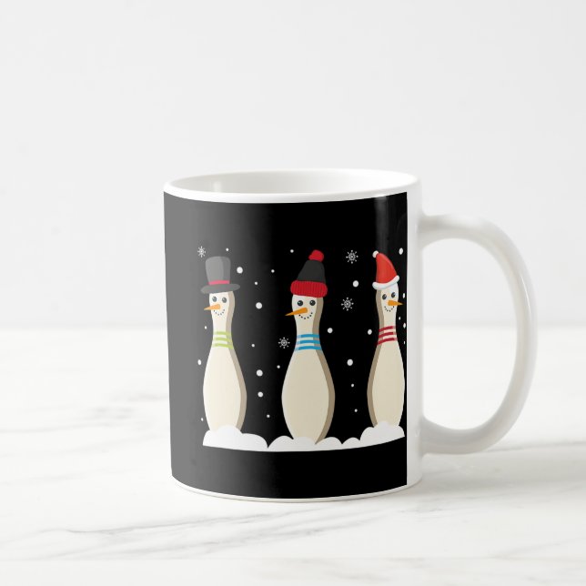 Bowling Ball Weihnachts-Bowling Buttone Weihnachts Kaffeetasse (Rechts)