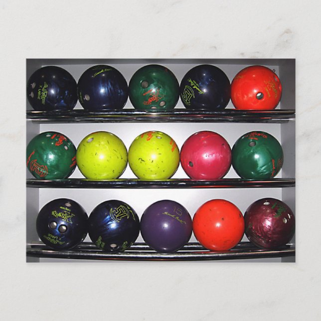 Bowling Balls Postkarte (Vorderseite)