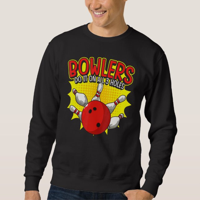 Bowling Balls Spaß und Bowler Sweatshirt (Vorderseite)