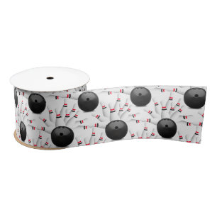 Bowling Balls und Buttone Satinband