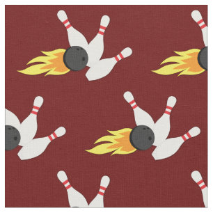Bowling Balls und Flaming-Buttone Sportarten Stoff