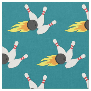 Bowling Balls und Flaming-Buttone Sportarten Stoff