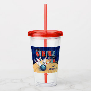 Bowling Birthday 16oz Tumbler - Junge Acryltrinkbecher