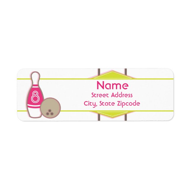 Bowling Birthday Address Label (Vorne)
