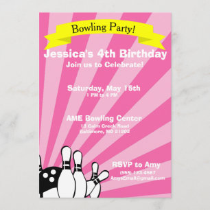 Bowling Birthday Card Einladung