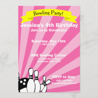 Bowling Birthday Card Einladung