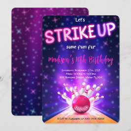 Bowling Birthday Einladung