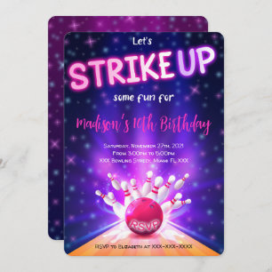 Bowling Birthday Einladung