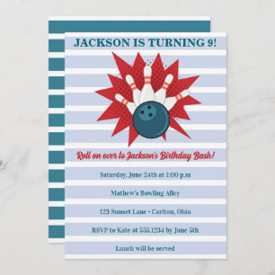 Bowling Birthday Einladung