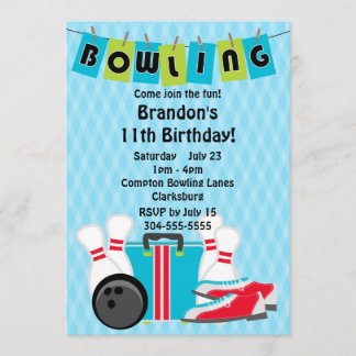 Bowling Birthday Einladung