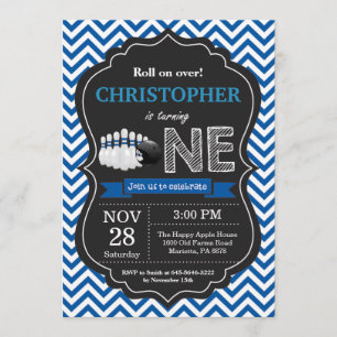 Bowling Birthday Einladung 1. Geburtstag Party