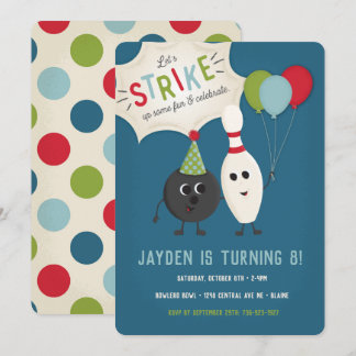 Bowling Birthday Einladung | Bowling Invite