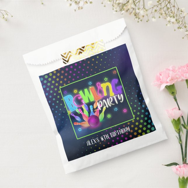 Bowling Birthday Favor Bag - Bowling Party Geschenktütchen (Versiegelt)