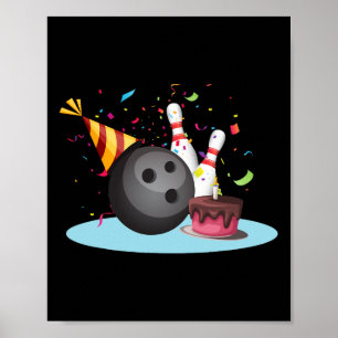 Bowling Birthday Party Bowling Party Happy Birthda Poster