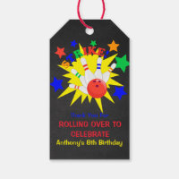 Bowling Birthday Party Danke, dass Sie die Tags ge