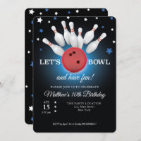 Bowling Birthday Party Einladung