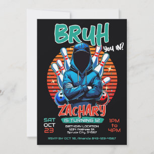 Bowling Birthday Party Einladung