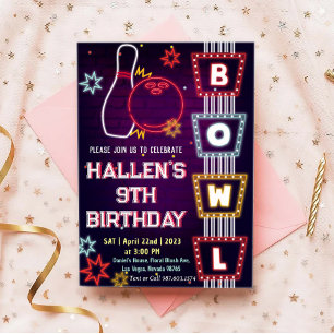 Bowling Birthday Party Einladung