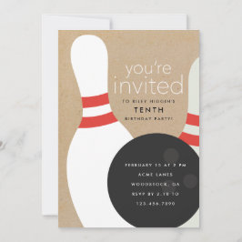 Bowling Birthday Party Einladung