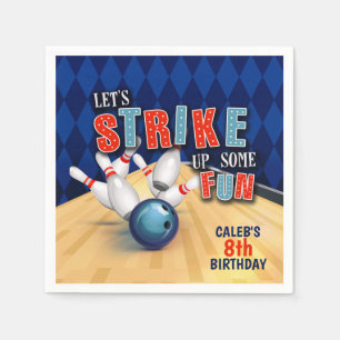 Bowling Birthday Party Napkin - Junge Serviette