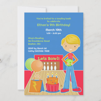 Bowling Birthday Party - pauschale Einladung