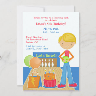 Bowling Birthday Party - pauschale Einladung