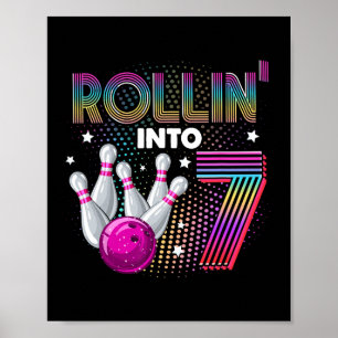 Bowling Birthday Party Rollin Inn 7. Geburtstag Poster