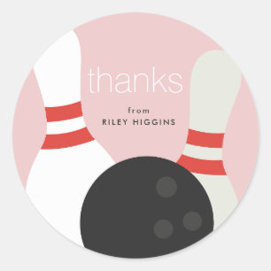 Bowling Birthday Party Runder Aufkleber