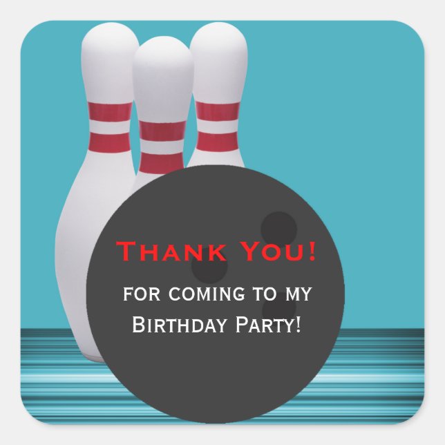 Bowling Birthday Party Sticker (Vorderseite)