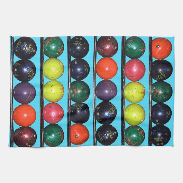 Bowling Blitz Geschirrtuch (Horizontal)