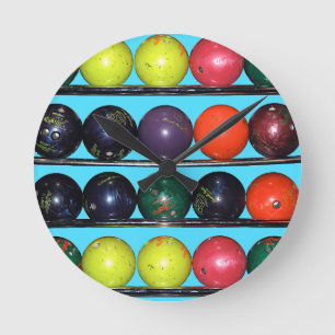 Bowling Blitz Runde Wanduhr