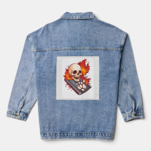 Bowling Bones � Lustiger Sport-Schädel Jeansjacke
