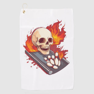 Bowling Bones � Lustiger Sport-Totenkopf Golfhandtuch