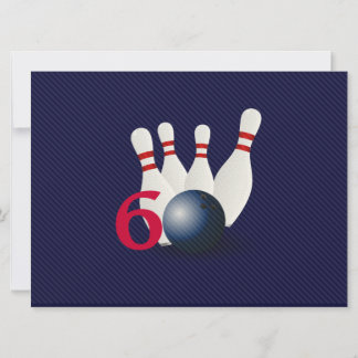 Bowling, Bowler 60. Geburtstag Einladung. Einladung