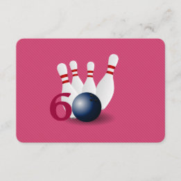 Bowling, Bowler 60. Geburtstag Einladung. Einladung