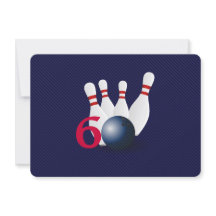 Bowling, Bowler 60. Geburtstags-Einladung