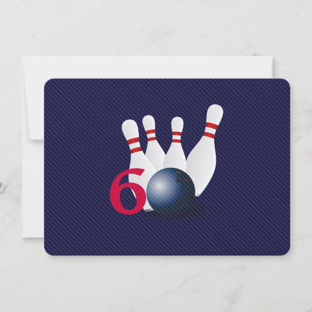 Bowling, Bowler 60. Geburtstags-Einladung Einladung (Vorderseite)