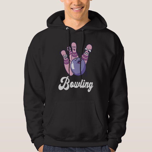 Bowling Bowler Funny Bowling Bowling Pin Strike Bo Hoodie (Vorderseite)