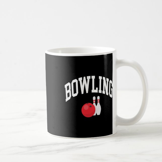 Bowling Bowler Grafik  Kaffeetasse (Rechts)