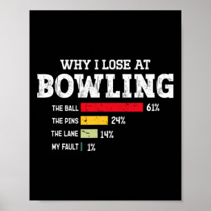 Bowling Bowler Männer Frauen Lustiger Bowling-Spie Poster