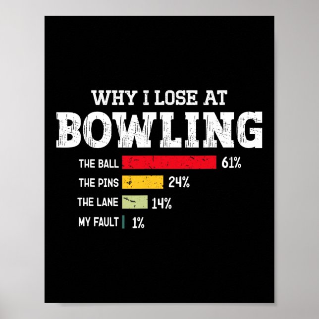 Bowling Bowler Männer Frauen Lustiger Bowling-Spie Poster (Vorne)