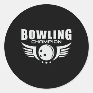 Bowling Bowler Sport Strike Bowl Team Funny Gesche Runder Aufkleber