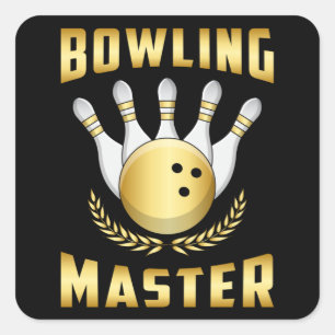Bowling Bowler Strike Team Bowl Sport Funny Gesche Quadratischer Aufkleber