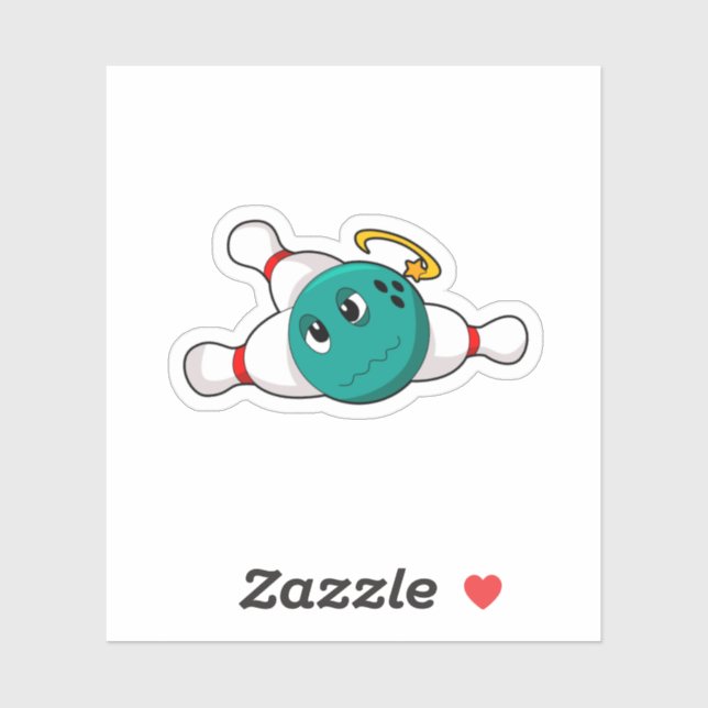 Bowling Bowling ball Bowling Button Aufkleber (Blatt)