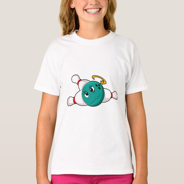 Bowling Bowling ball Bowling Button T-Shirt (Vorderseite)